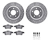 7612-80005 Drilled/Slotted Brake Rotors w/5000 Euro Ceramic Brake Pads Kit & Hardware [Silver], 2006-2015 Ford/Lincoln/Mercury/M - image 1