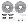 7612-80006 Drilled/Slotted Brake Rotors w/5000 Euro Ceramic Brake Pads Kit & Hardware [Silver], 2004-2015 Ford/Lincoln/Mercury/M - image 1