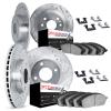 7614-07001 Drilled/Slotted Brake Rotors w/5000 Euro Ceramic Brake Pads Kit & Hardware [Silver], 2013-2019 Mopar, Position: Front - image 1
