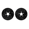 8002-13002 Drilled/Slotted Brake Rotors [Black], Fits Select Multiple Makes/Models, Position: Front - image 1