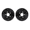 8002-13025 Drilled/Slotted Brake Rotors [Black], 1990-2008 GM, Position: Rear - image 1