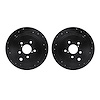 8002-13026 Drilled/Slotted Brake Rotors [Black], Fits Select Multiple Makes/Models, Position: Rear - image 1