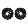 8002-13030 Drilled/Slotted Brake Rotors [Black], 2008-2015 Subaru, Position: Rear - image 1