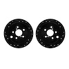 8002-13032 Drilled/Slotted Brake Rotors [Black], Fits Select Subaru, Position: Rear - image 1