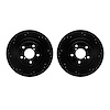 8002-13039 Drilled/Slotted Brake Rotors [Black], 2005-2009 Subaru, Position: Rear - image 1