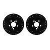 8002-13042 Drilled/Slotted Brake Rotors [Black], 2005-2009 Subaru, Position: Rear - image 1