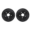 8002-13044 Drilled/Slotted Brake Rotors [Black], 1992-1997 Subaru, Position: Rear - image 1