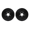 8002-20005 Drilled/Slotted Brake Rotors [Black], 2006-2021 Jaguar, Position: Front - image 1