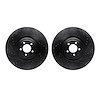 8002-20006 Drilled/Slotted Brake Rotors [Black], Fits Select Jaguar, Position: Front - image 1