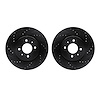 8002-21003 Drilled/Slotted Brake Rotors [Black], Fits Select Kia/Hyundai/Genesis, Position: Front - image 1