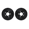 8002-21020 Drilled/Slotted Brake Rotors [Black], 2010-2011 Kia/Hyundai/Genesis, Position: Front - image 1
