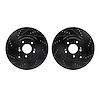 8002-21025 Drilled/Slotted Brake Rotors [Black], Fits Select Kia/Hyundai/Genesis, Position: Rear