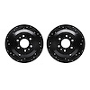 8002-21033 Drilled/Slotted Brake Rotors [Black], 2009-2010 Kia/Hyundai/Genesis, Position: Rear - image 1