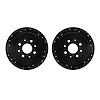 8002-21038 Drilled/Slotted Brake Rotors [Black], 1995-1997 Kia/Hyundai/Genesis, Position: Rear - image 1