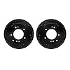 8002-21040 Drilled/Slotted Brake Rotors [Black], 2003-2006 Kia/Hyundai/Genesis, Position: Rear - image 1