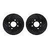 8002-27018 Drilled/Slotted Brake Rotors [Black], 2000-2004 Volvo, Position: Front - image 1