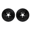 8002-27025 Drilled/Slotted Brake Rotors [Black], Fits Select Multiple Makes/Models, Position: Front - image 1