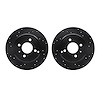 8002-27035 Drilled/Slotted Brake Rotors [Black], 1993-1995 Volvo, Position: Rear - image 1