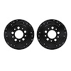 8002-27037 Drilled/Slotted Brake Rotors [Black], 1995-1997 Volvo, Position: Rear - image 1