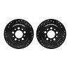 8002-27047 Drilled/Slotted Brake Rotors [Black], 1998-2000 Volvo, Position: Rear - image 1