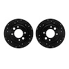 8002-28005 Drilled/Slotted Brake Rotors [Black], 1971-1989 Peugeot, Position: Rear - image 1