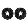 8002-31055 Drilled/Slotted Brake Rotors [Black], 2004-2010 BMW, Position: Front - image 1