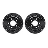 8002-31092 Drilled/Slotted Brake Rotors [Black], 1989-1995 BMW, Position: Rear - image 1