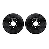 8002-40075 Drilled/Slotted Brake Rotors [Black], 1992-2002 Mopar, Position: Front - image 1