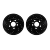 8002-45000 Drilled/Slotted Brake Rotors [Black], Fits Select GM, Position: Front - image 1