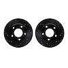 8002-45016 Drilled/Slotted Brake Rotors [Black], 1977-1980 GM, Position: Rear - image 1