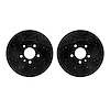 8002-46005 Drilled/Slotted Brake Rotors [Black], Fits Select GM, Position: Front - image 1