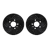 8002-46006 Drilled/Slotted Brake Rotors [Black], Fits Select GM, Position: Front - image 1
