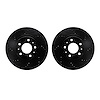 8002-46013 Drilled/Slotted Brake Rotors [Black], 2003-2007 GM, Position: Front - image 1