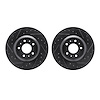 8002-46015 Drilled/Slotted Brake Rotors [Black], 2004-2008 GM, Position: Front - image 1