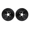 8002-46017 Drilled/Slotted Brake Rotors [Black], 2008-2017 GM, Position: Front - image 1