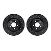 8002-47028 Drilled/Slotted Brake Rotors [Black], 2007-2010 GM, Position: Front - image 1