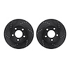 8002-47036 Drilled/Slotted Brake Rotors [Black], 2002-2007 GM, Position: Front - image 1