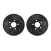 8002-47037 Drilled/Slotted Brake Rotors [Black], 2006-2011 GM, Position: Front - image 1