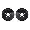 8002-47039 Drilled/Slotted Brake Rotors [Black], 2004-2008 GM, Position: Front - image 1