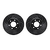 8002-47047 Drilled/Slotted Brake Rotors [Black], 2006-2009 GM, Position: Front - image 1