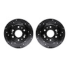 8002-48009 Drilled/Slotted Brake Rotors [Black], 2005-2020 GM, Position: Front - image 1