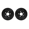 8002-52003 Drilled/Slotted Brake Rotors [Black], 1990-2005 GM, Position: Front - image 1