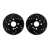 8002-54004 Drilled/Slotted Brake Rotors [Black], 1994-1997 Ford/Lincoln/Mercury/Mazda, Position: Front - image 1