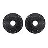 8002-54016 Drilled/Slotted Brake Rotors [Black], 1990-1994 Ford/Lincoln/Mercury/Mazda, Position: Front - image 1