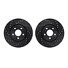 8002-54017 Drilled/Slotted Brake Rotors [Black], 2004-2019 Multiple Makes/Models, Position: Front - image 1