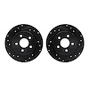 8002-54186 Drilled/Slotted Brake Rotors [Black], 2013-2018 Ford/Lincoln/Mercury/Mazda, Position: Rear - image 1