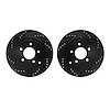 8002-54197 Drilled/Slotted Brake Rotors [Black], 2007-2010 Ford/Lincoln/Mercury/Mazda, Position: Rear - image 1