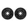8002-54198 Drilled/Slotted Brake Rotors [Black], 2005-2019 Ford/Lincoln/Mercury/Mazda, Position: Rear - image 1