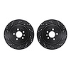 8002-54211 Drilled/Slotted Brake Rotors [Black], 2013-2019 Ford/Lincoln/Mercury/Mazda, Position: Rear - image 1