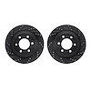 8002-54219 Drilled/Slotted Brake Rotors [Black], 2015-2017 Ford/Lincoln/Mercury/Mazda, Position: Rear - image 1
